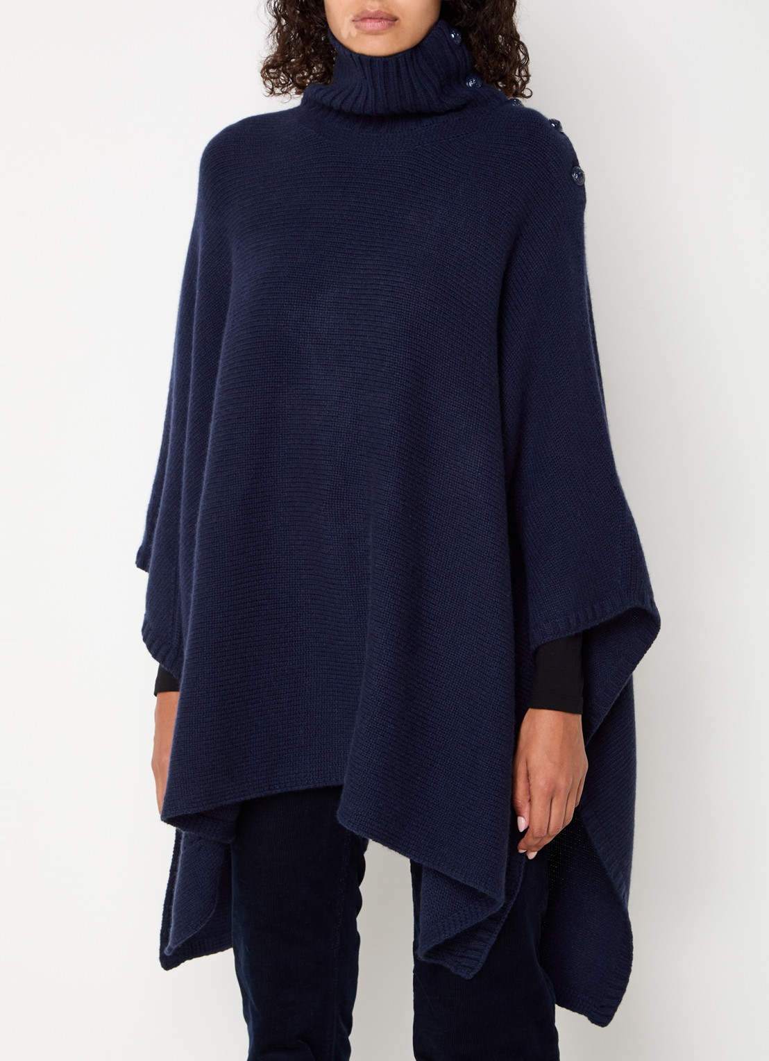 Zadig&Voltaire Fijngebreide poncho van kasjmier met col - detail 3 indigo