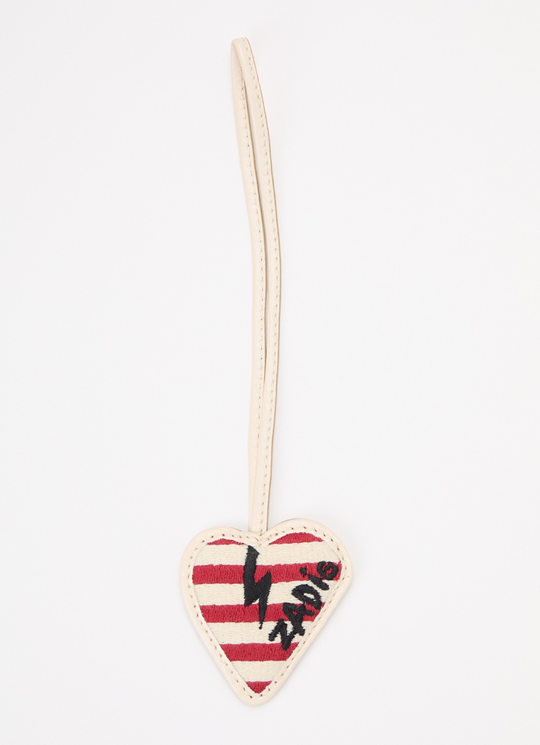 Zadig&Voltaire Flash Heart tasbedel van leer - voorkant wit
