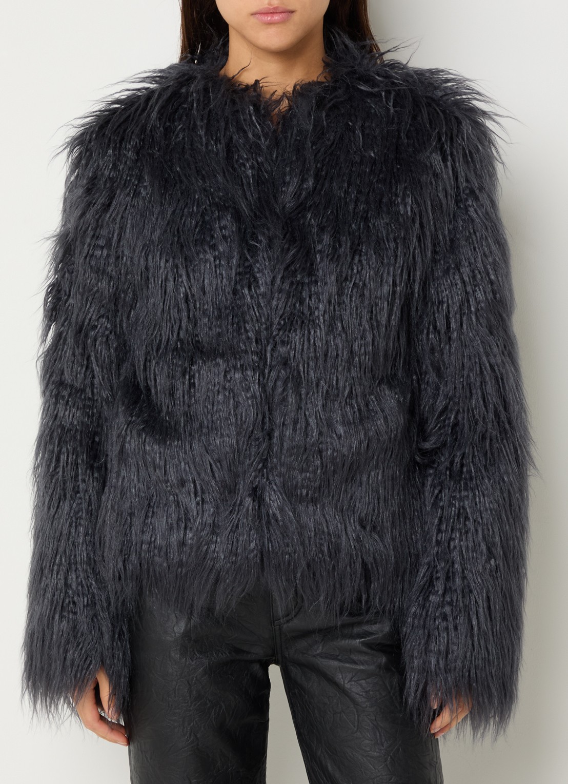 Zadig&Voltaire Freddie jas van imitatiebont  - detail 3 antraciet