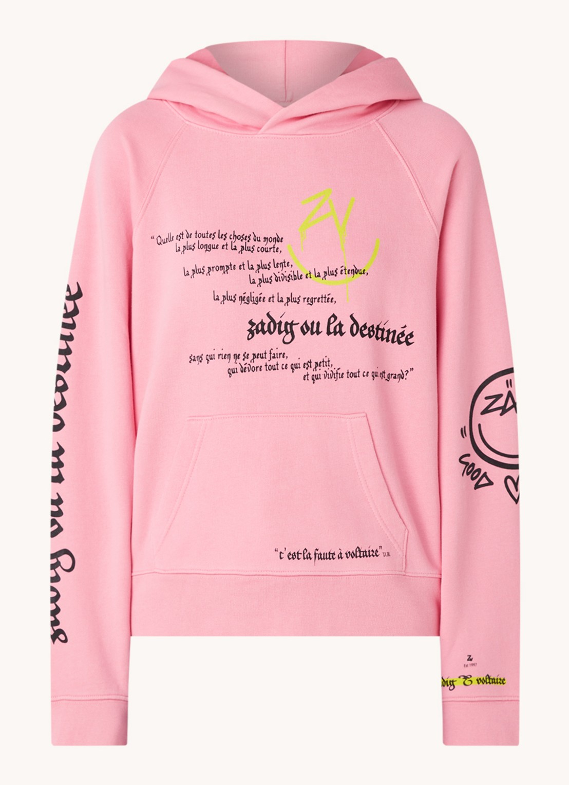Zadig&Voltaire Georgy Mltcusto hoodie met front- en backprint - voorkant 4 roze