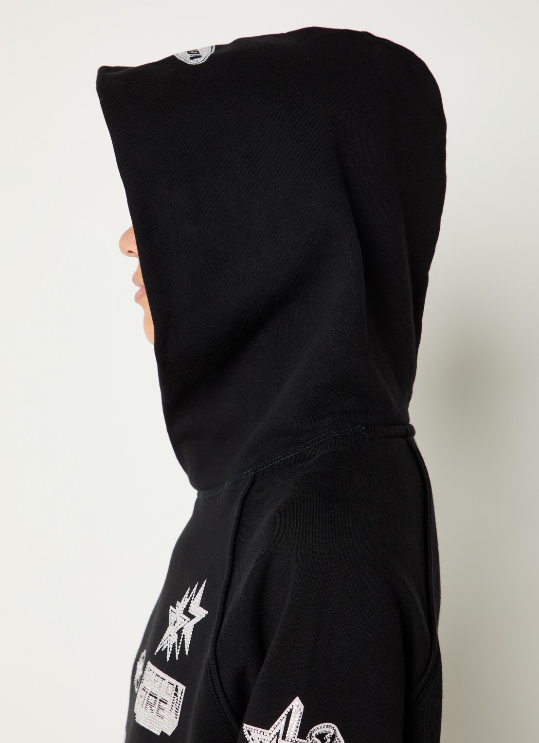 Zadig&Voltaire Georgys hoodie met strass - detail 3 zwart