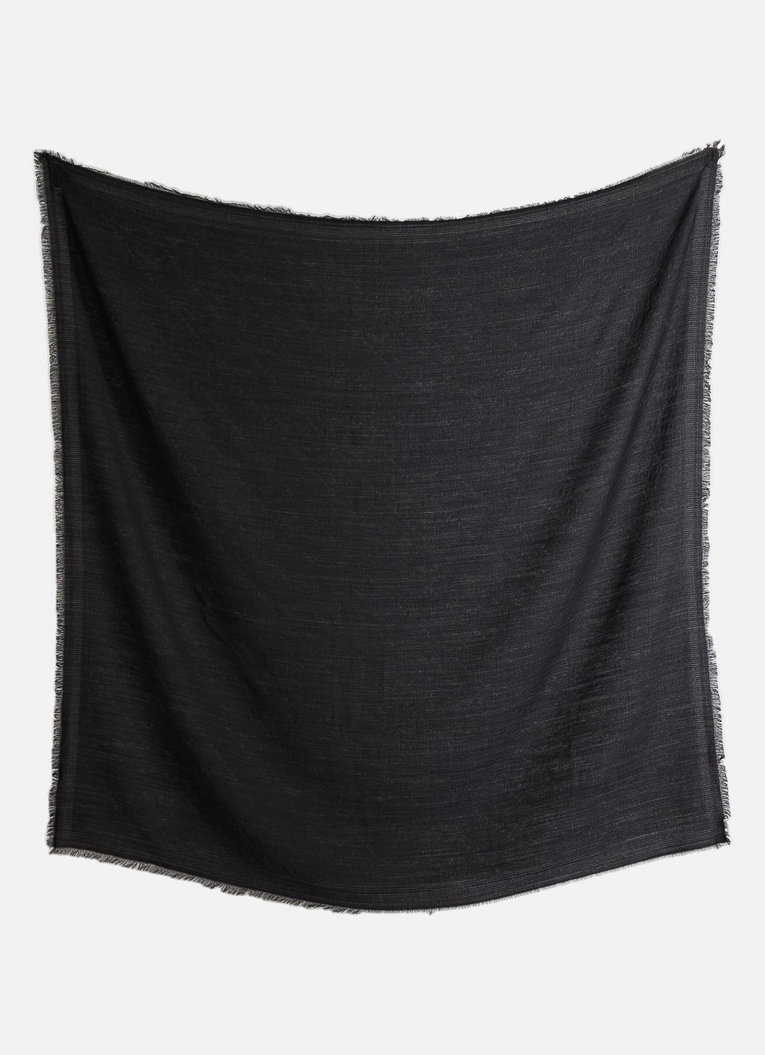 Zadig&Voltaire Glenn sjaal in wolblend met jacquard dessin 140 x 140 cm - detail zwart