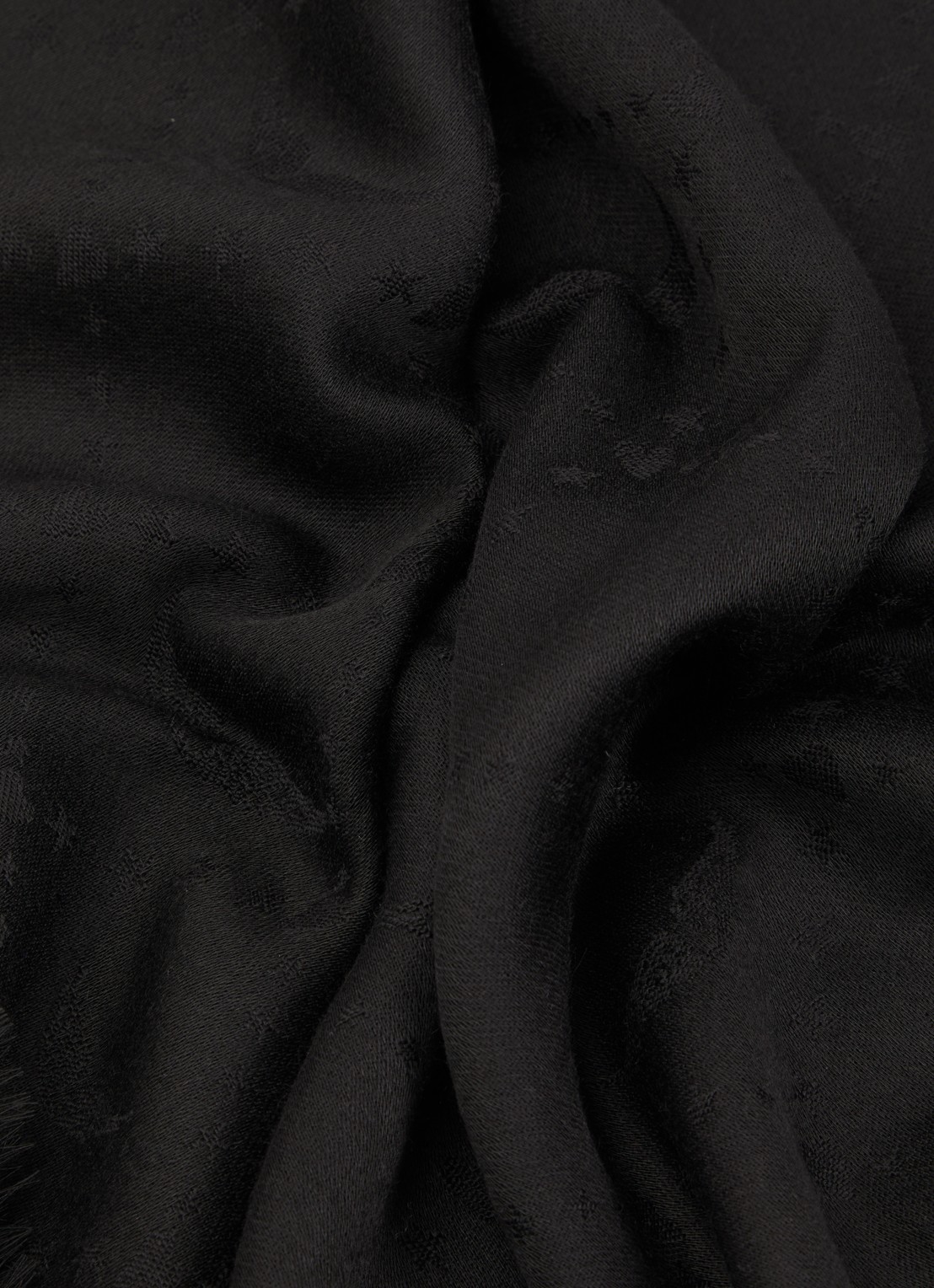 Zadig&Voltaire Glenn sjaal in wolblend met jacquard dessin 140 x 140 cm - detail 2 zwart