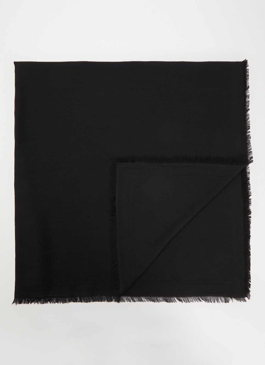 Zadig&Voltaire Glenn sjaal in wolblend met jacquard dessin 140 x 140 cm - voorkant 3 zwart