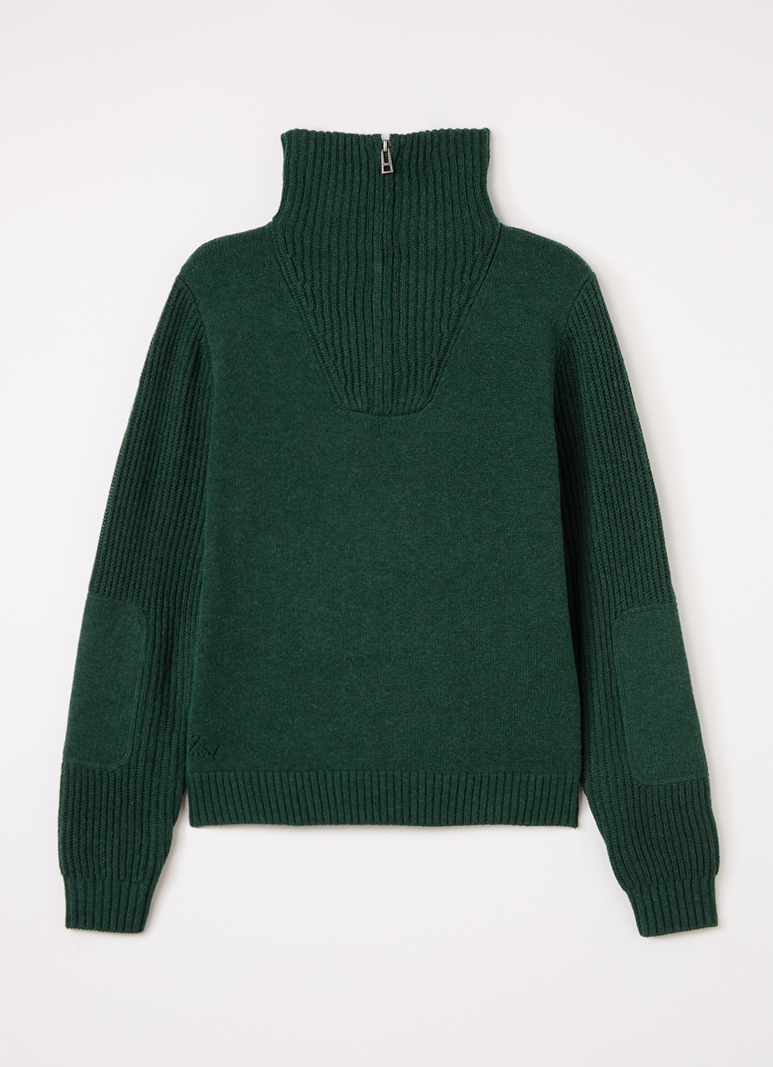 Zadig&Voltaire Grofgebreide trui in wolblend met ingebreide print - voorkant 2 groen