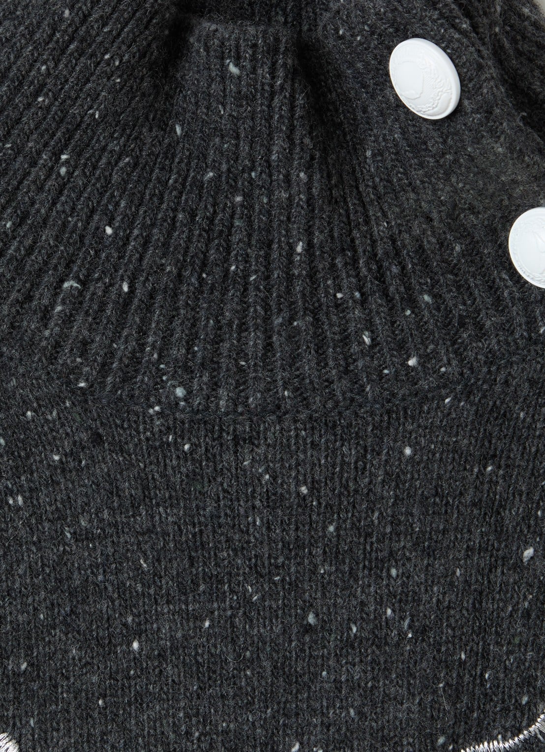 Zadig&Voltaire Grofgebreide trui met opstaande kraag - detail donkergrijs