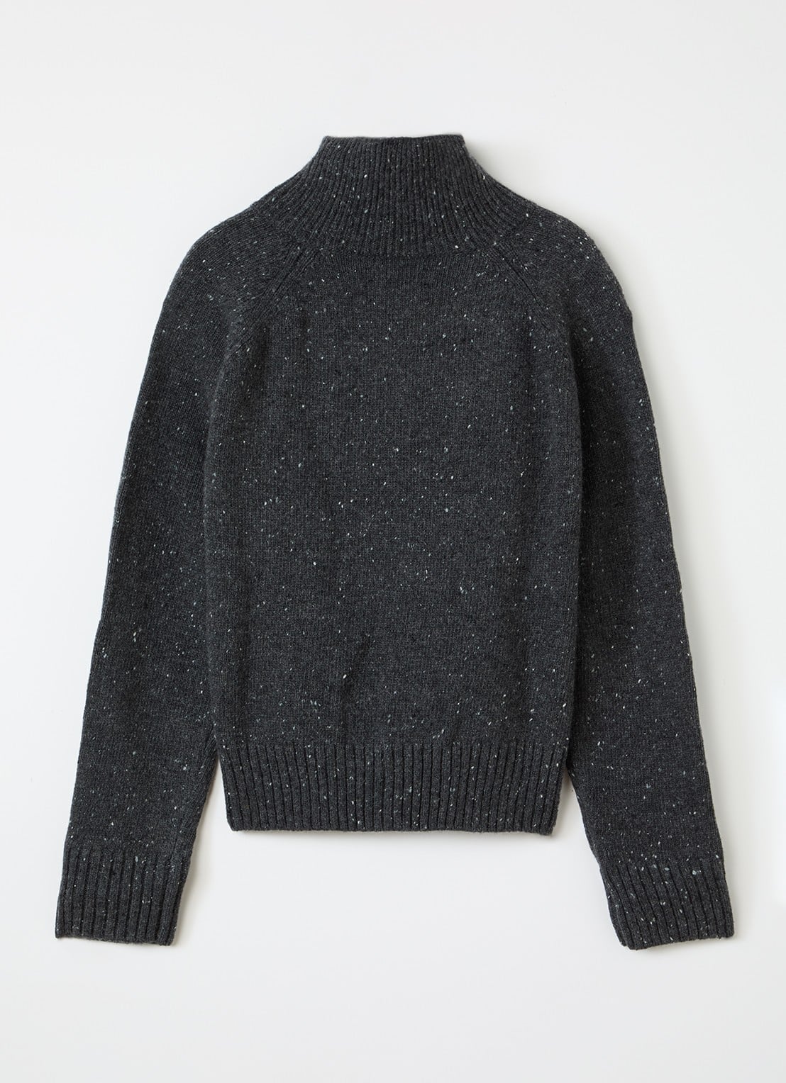 Zadig&Voltaire Grofgebreide trui met opstaande kraag - voorkant 3 donkergrijs