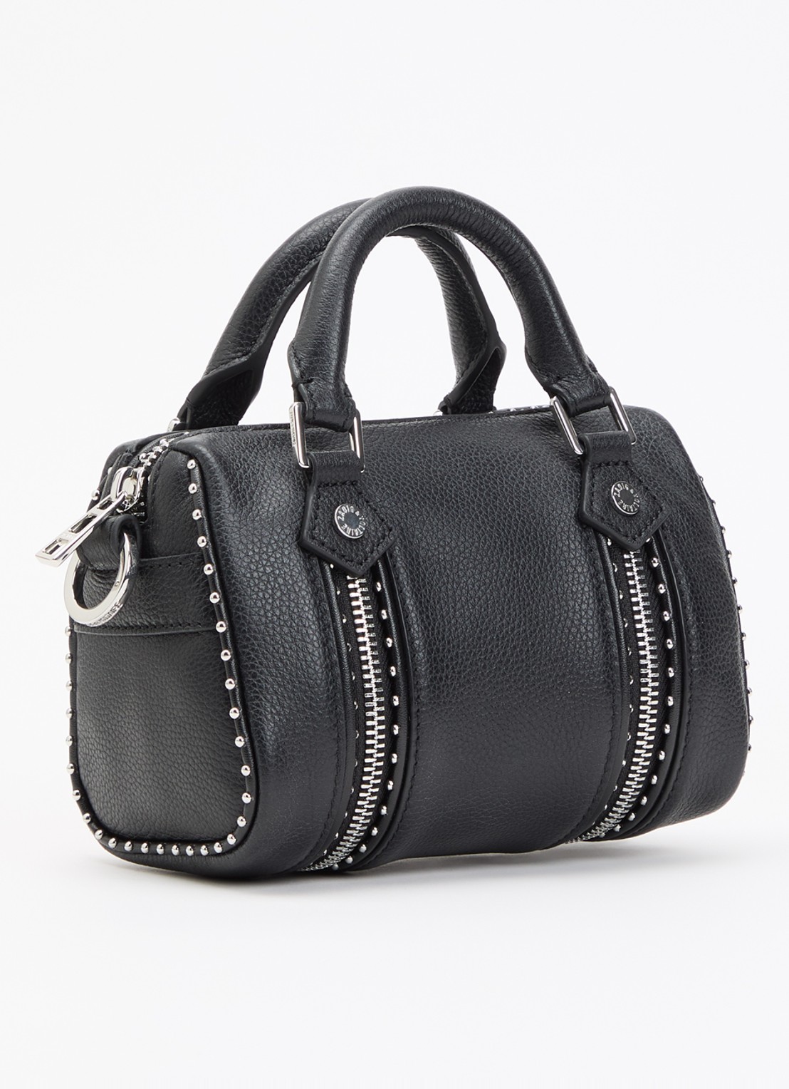 Zadig&Voltaire Handtas van leer met studs en afneembare schouderriem - achterkant 5 grijs