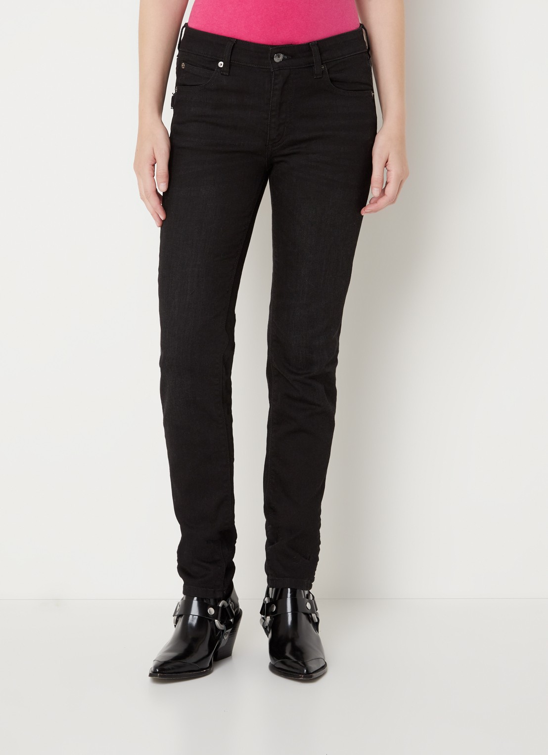 Zadig&Voltaire High waist slim fit jeans met stretch - detail zwart