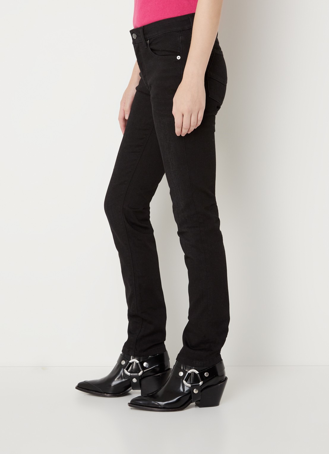 Zadig&Voltaire High waist slim fit jeans met stretch - detail 2 zwart