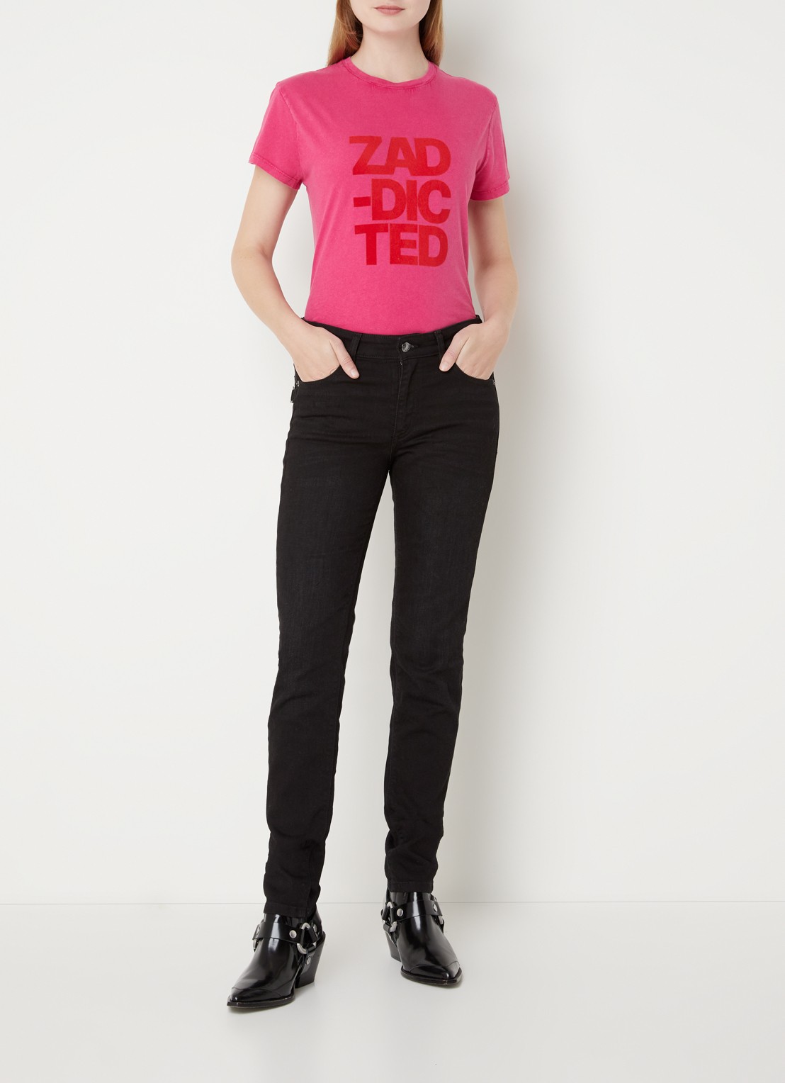 Zadig&Voltaire High waist slim fit jeans met stretch - voorkant 5 zwart