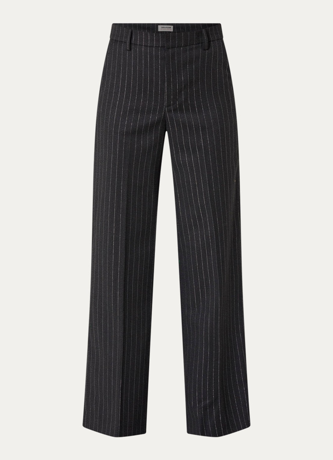 Zadig&Voltaire High waist straight fit pantalon met lurex - voorkant antraciet