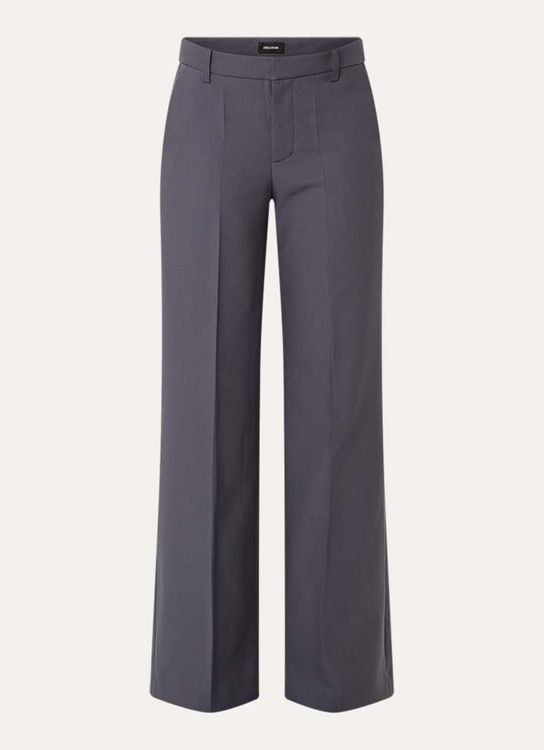 Zadig&Voltaire High waist wide fit pantalon met steekzakken - voorkant 3 antraciet