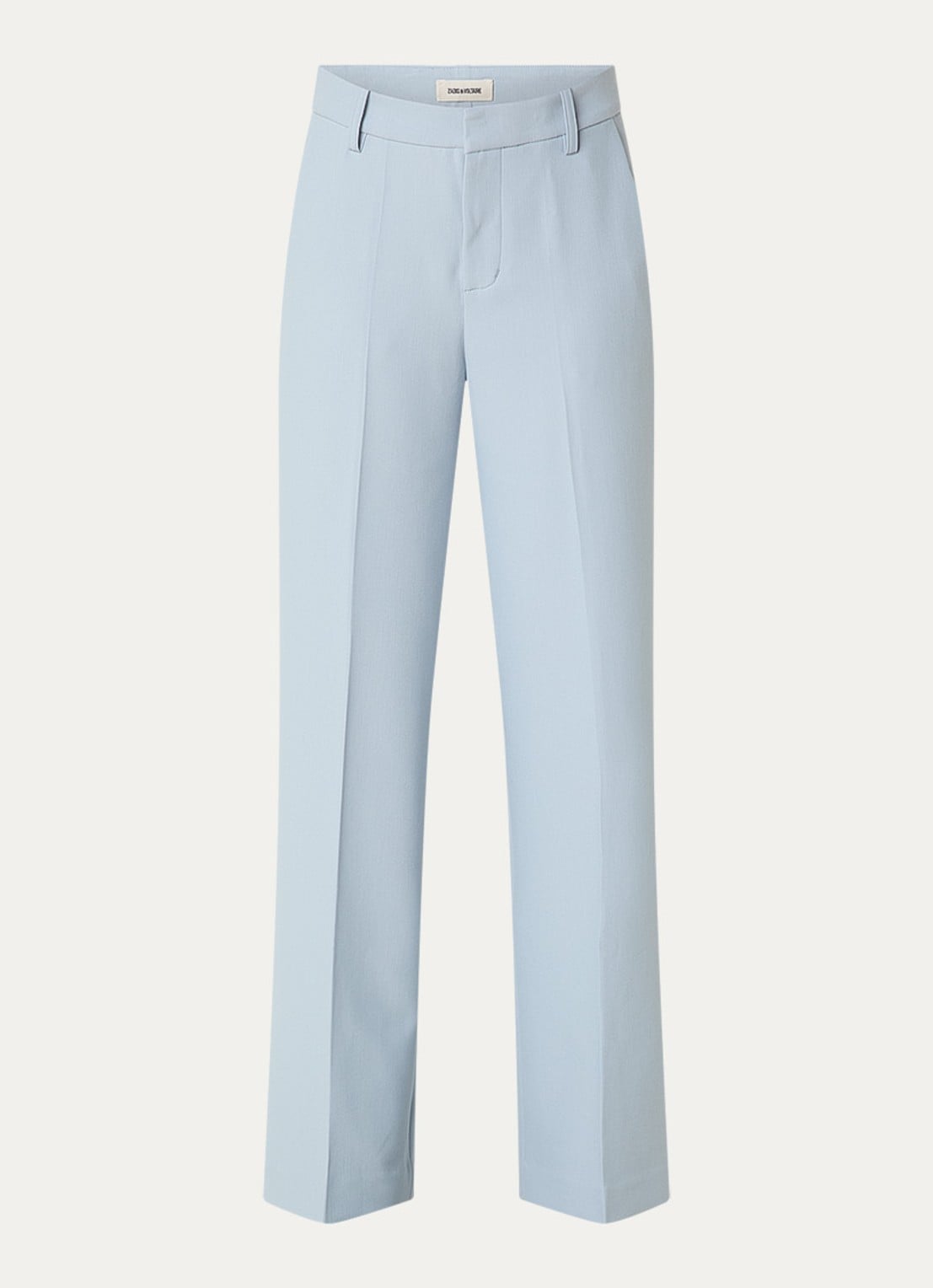 Zadig&Voltaire High waist wide fit pantalon met steekzakken - voorkant lichtblauw