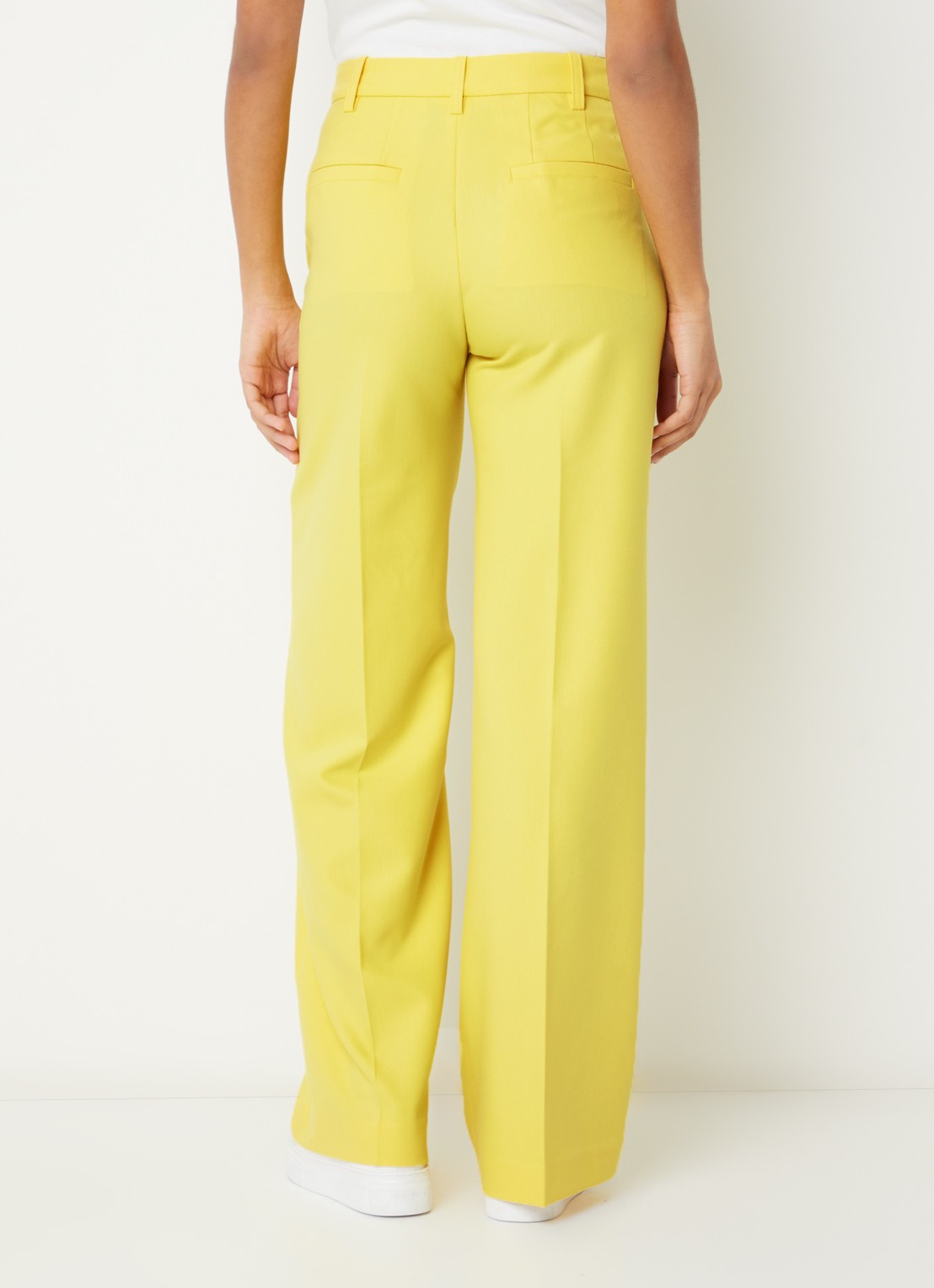 Zadig&Voltaire High waist wide fit pantalon met steekzakken - achterkant 2 geel