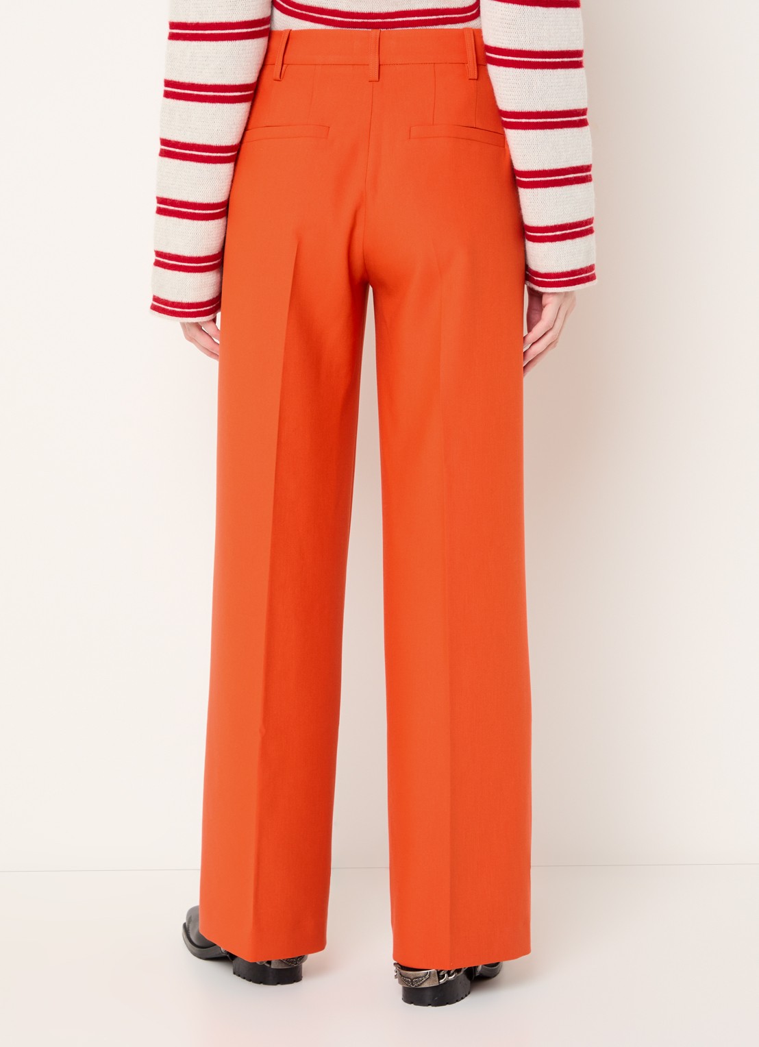 Zadig&Voltaire High waist wide fit pantalon met steekzakken - achterkant oranje