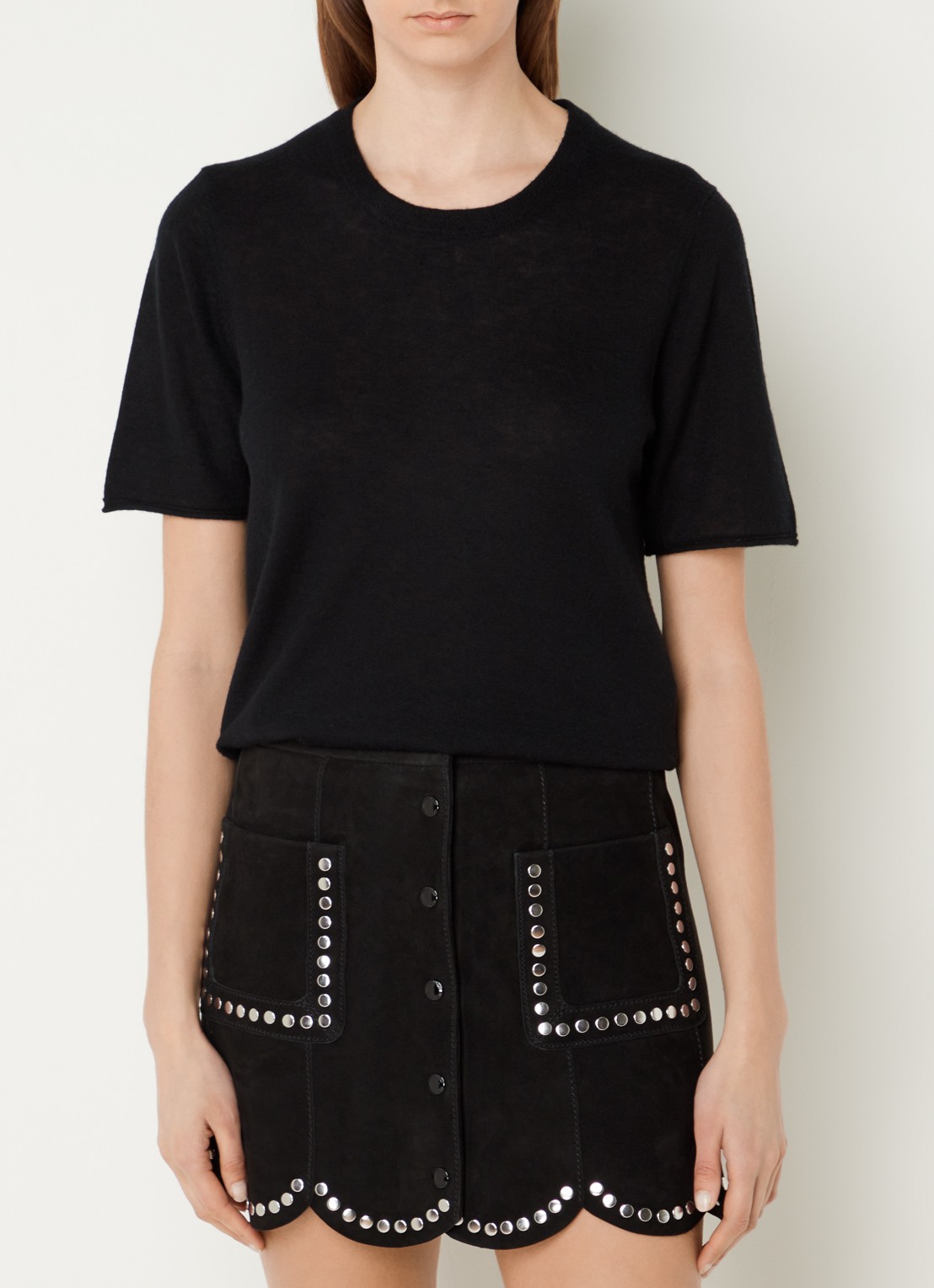 Zadig&Voltaire Ida fijngebreide top van kasjmier - detail 4 zwart