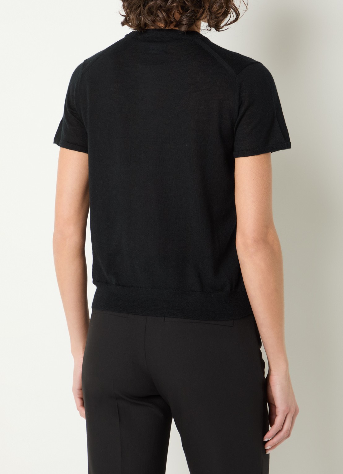 Zadig&Voltaire Idal fijngebreid T-shirt van kasjmier met ingebreide print en strass - achterkant 4 zwart