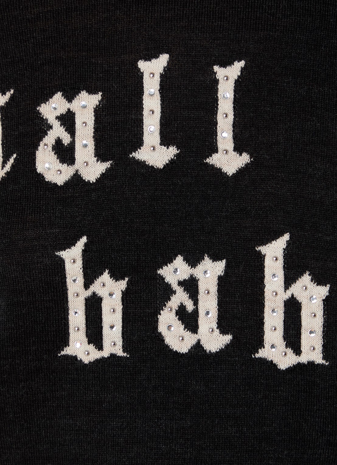 Zadig&Voltaire Ivy fijngebreide trui van merino wol met ingebreid patroon en strass - detail 3 antraciet