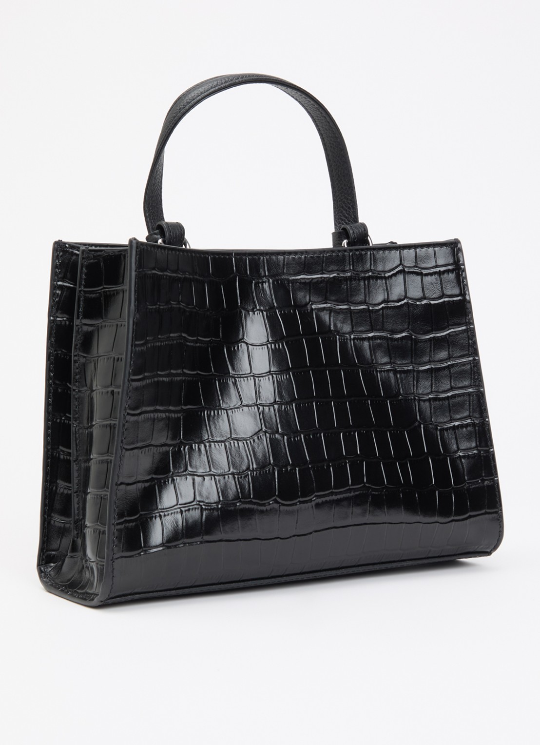 Zadig&Voltaire Jack Croco Mini handtas van leer met afneembare schouderriem - achterkant zwart