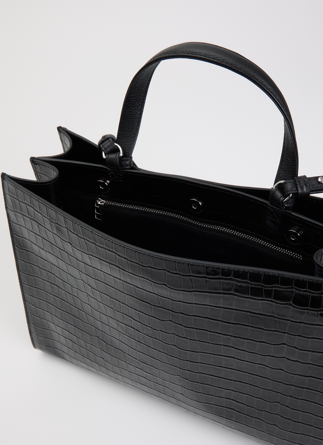 Zadig&Voltaire Jack handtas van leer met afneembare schouderriem - detail zwart