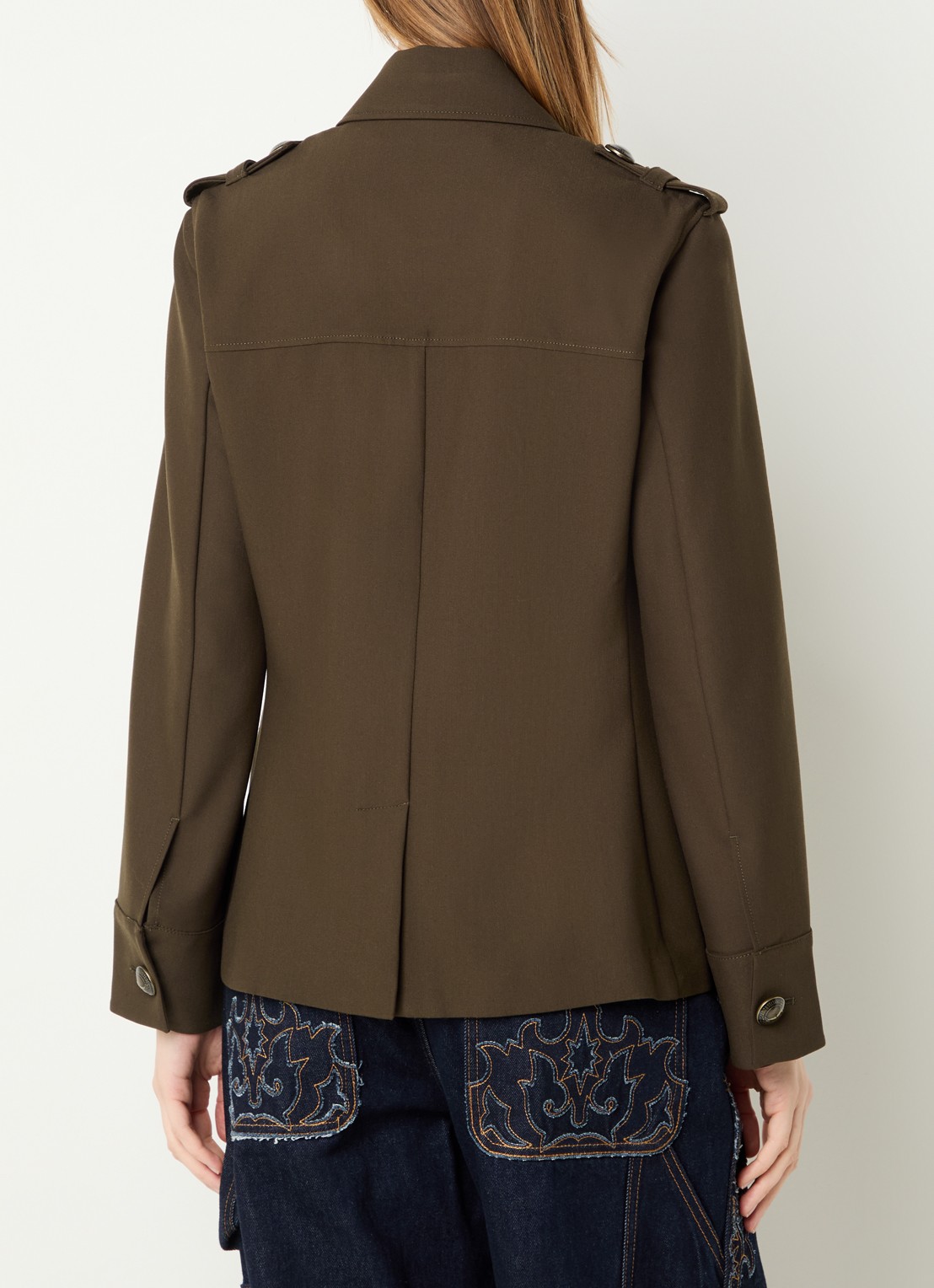 Zadig&Voltaire Jack met klepzakken - achterkant 3 bronsgroen