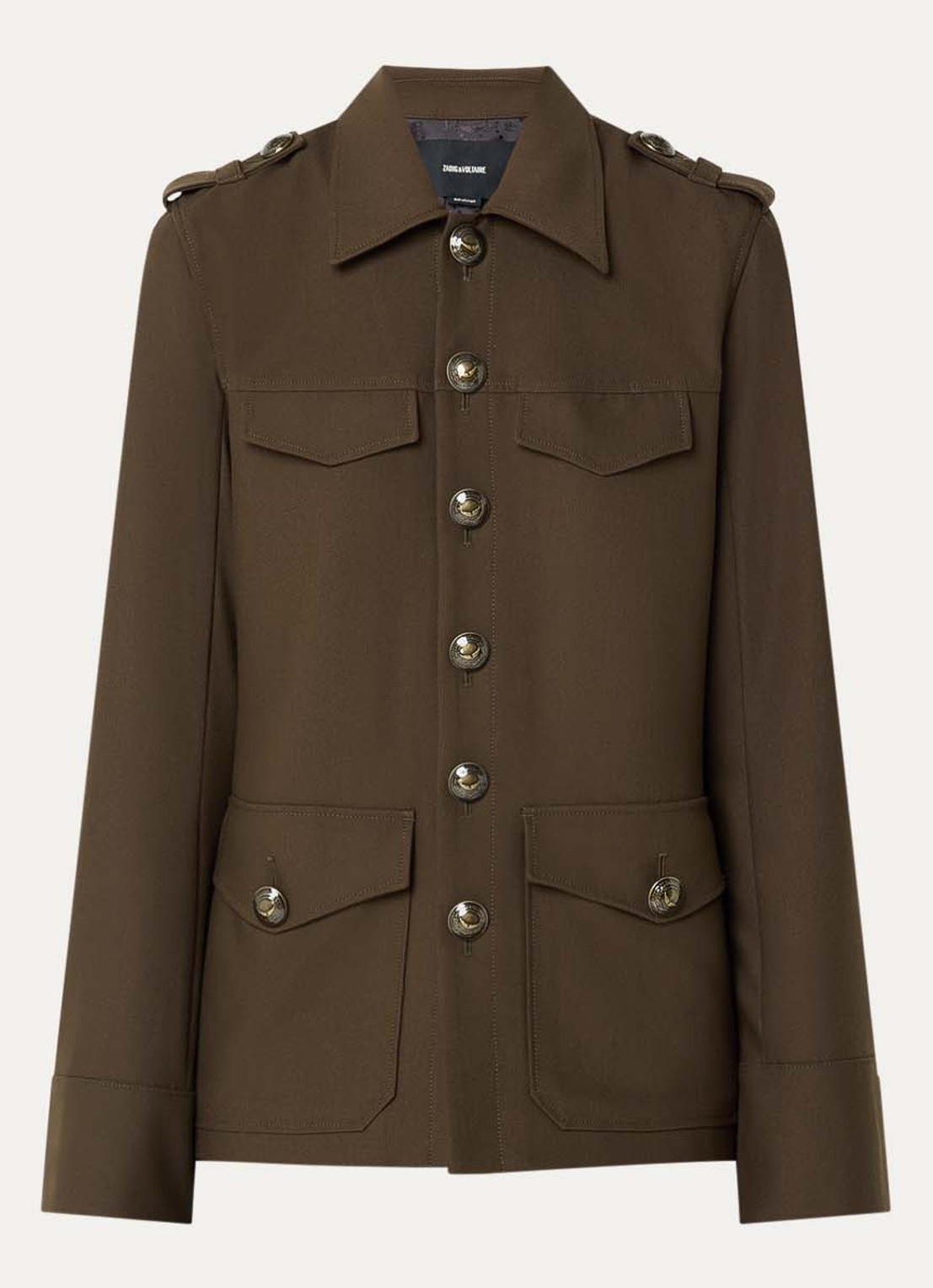 Zadig&Voltaire Jack met klepzakken - voorkant bronsgroen