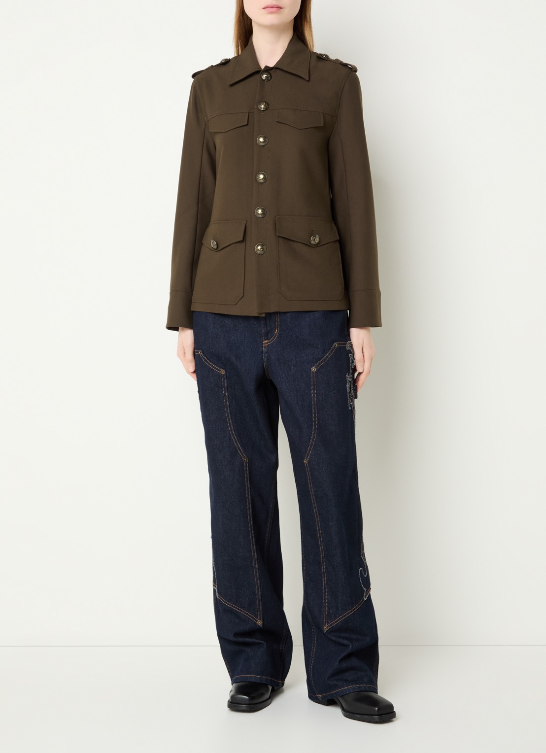 Zadig&Voltaire Jack met klepzakken - voorkant 2 bronsgroen