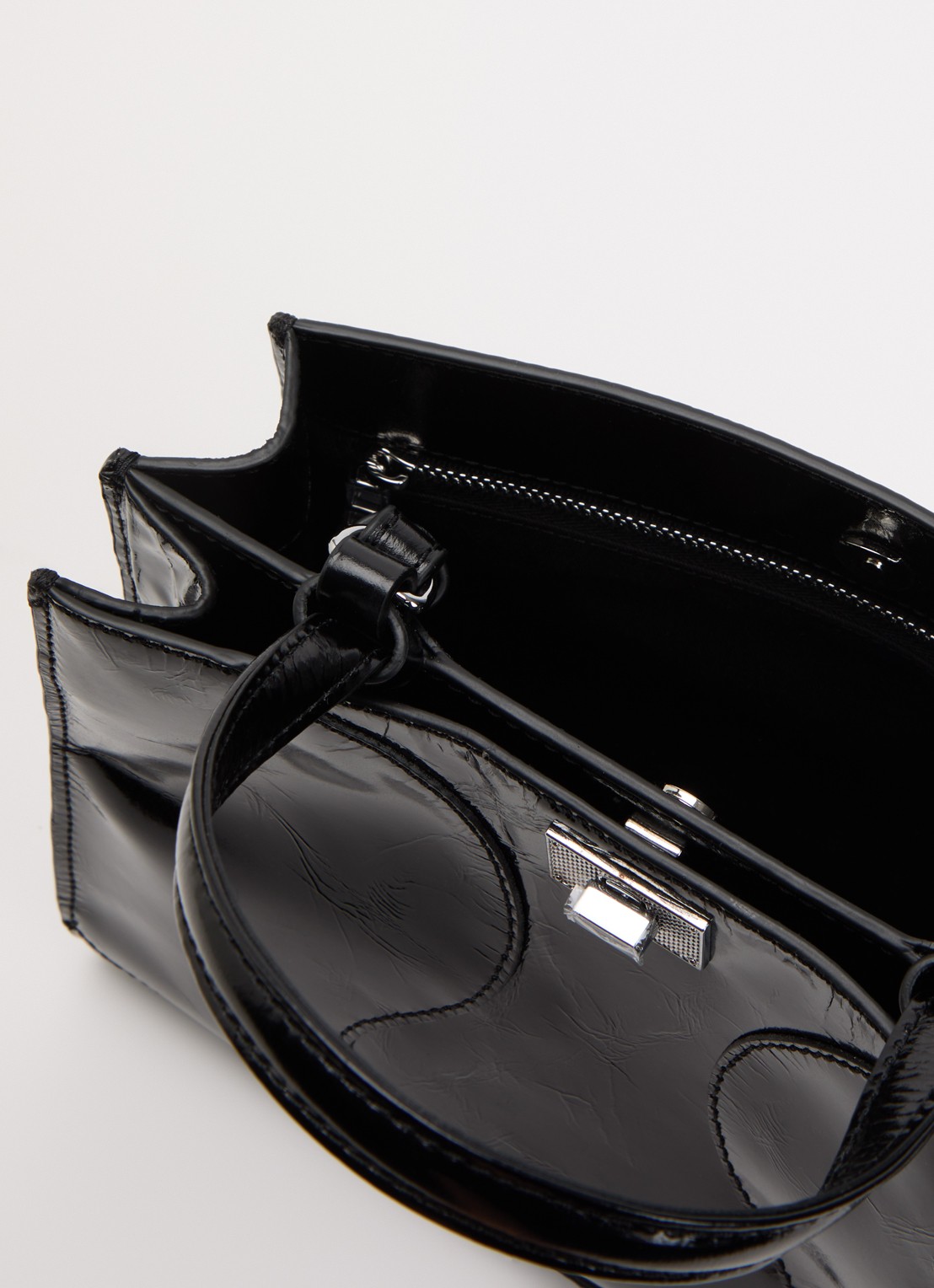 Zadig&Voltaire Jack Mini handtas van leer met afneembare schouderriem - detail zwart
