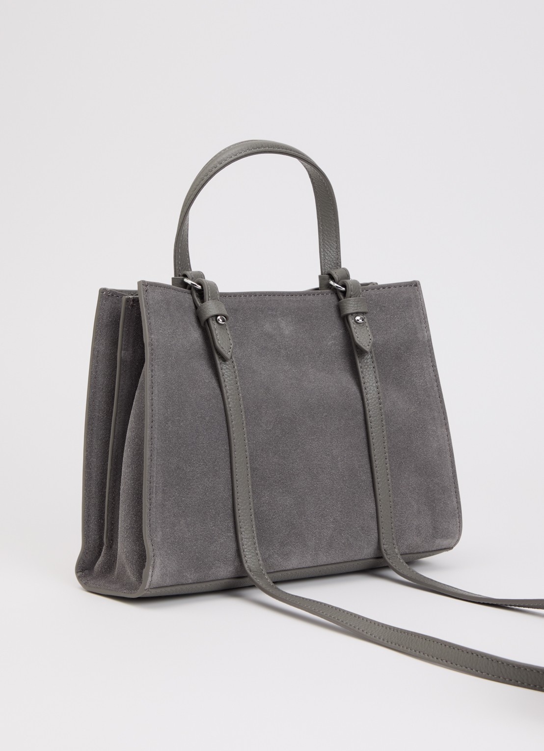 Zadig&Voltaire Jack Mini handtas van suède met afneembare schouderriem - achterkant 4 donkergrijs