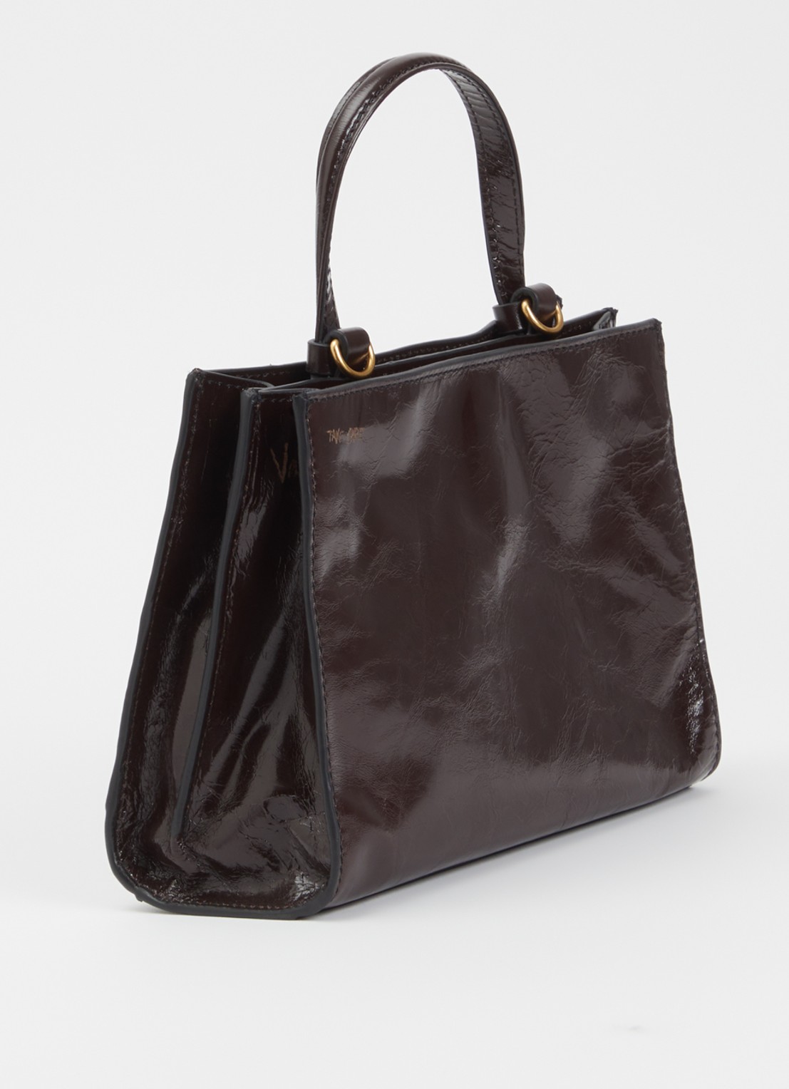 Zadig&Voltaire Jack Mini Vanta handtas van leer met afneembare schouderriem - achterkant 3 donkerbruin