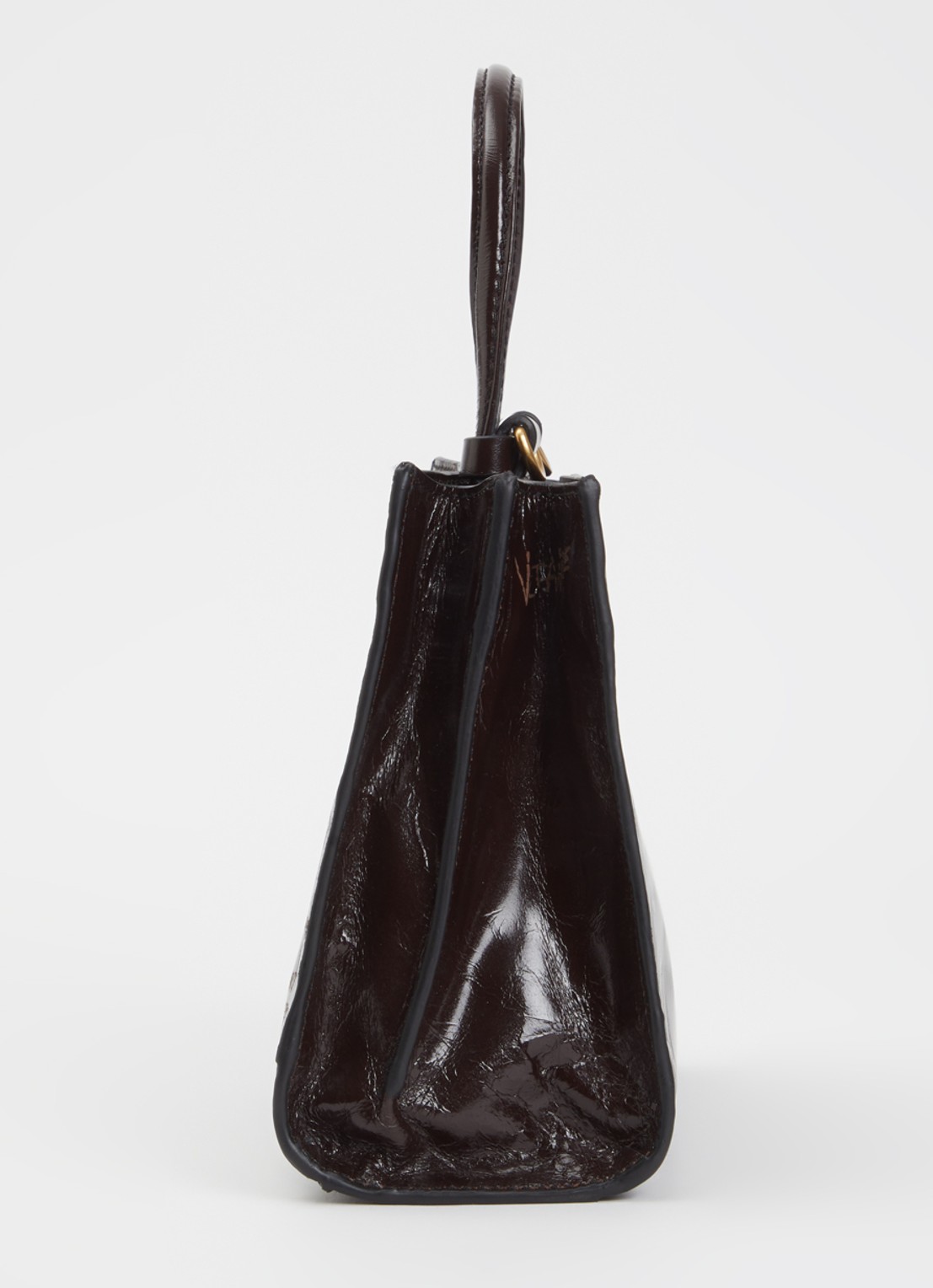Zadig&Voltaire Jack Mini Vanta handtas van leer met afneembare schouderriem - detail 2 donkerbruin