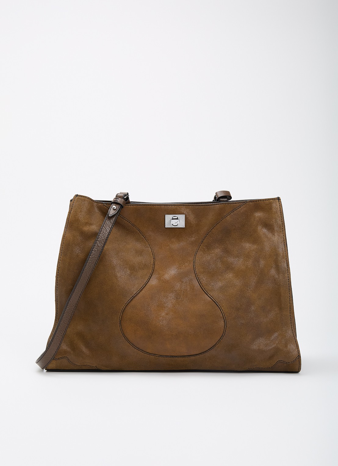 Zadig&Voltaire Jack schoudertas van suède met afneembare schouderriem - voorkant 2 bruin