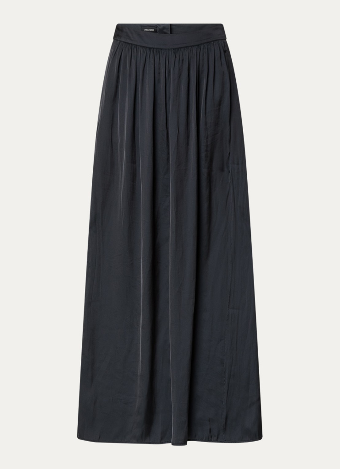 Zadig&Voltaire Jady maxi rok van satijn met steekzakken en zijsplit - voorkant 3 zwart