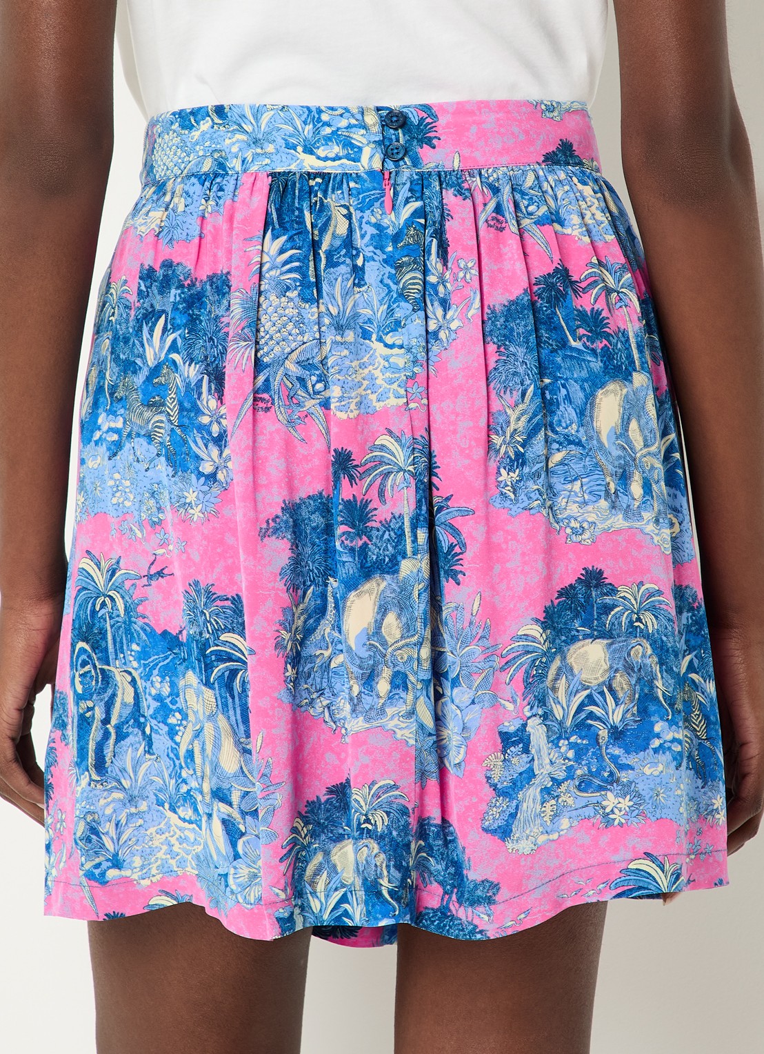 Zadig&Voltaire Jadys mini rok met print - achterkant 2 kobaltblauw