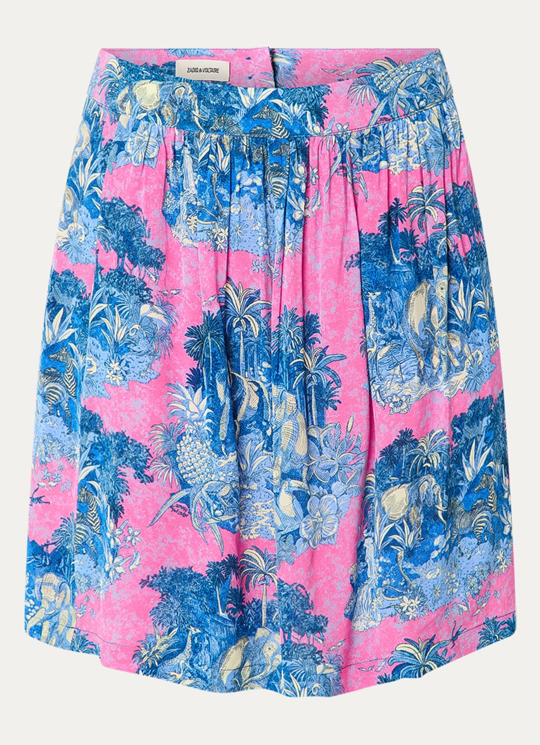 Zadig&Voltaire Jadys mini rok met print - voorkant 3 kobaltblauw