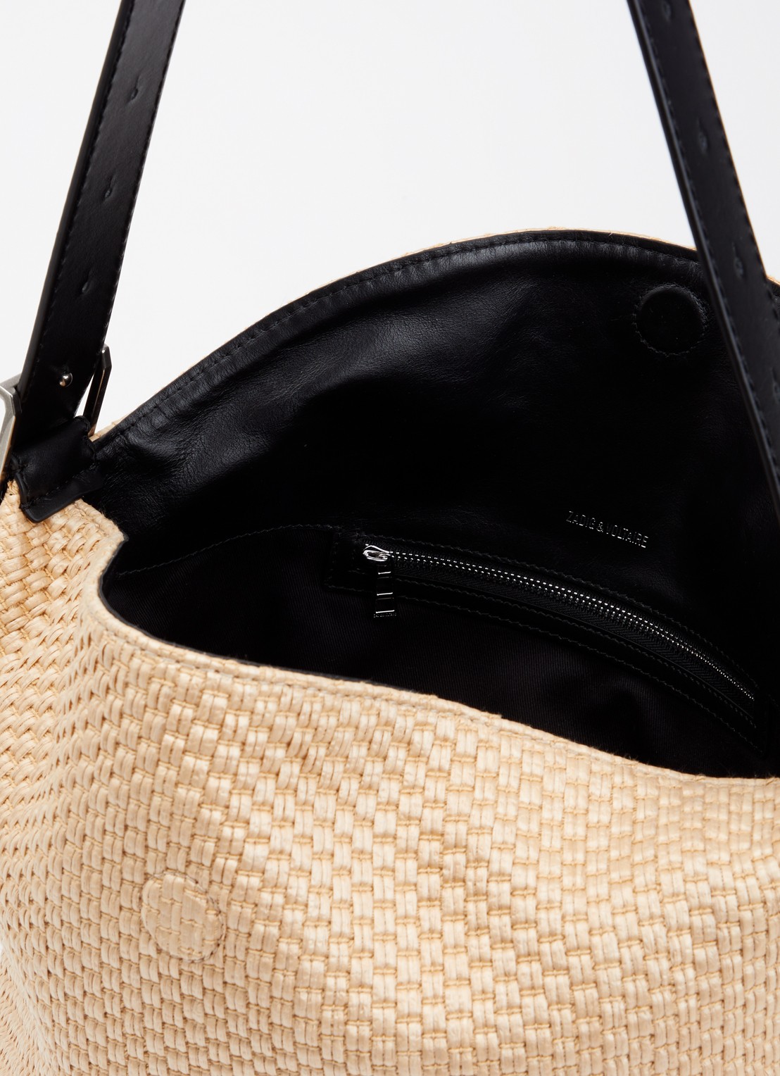 Zadig&Voltaire Jane Panier schoudertas van leer met verstelbare schouderriem - detail 3 beige