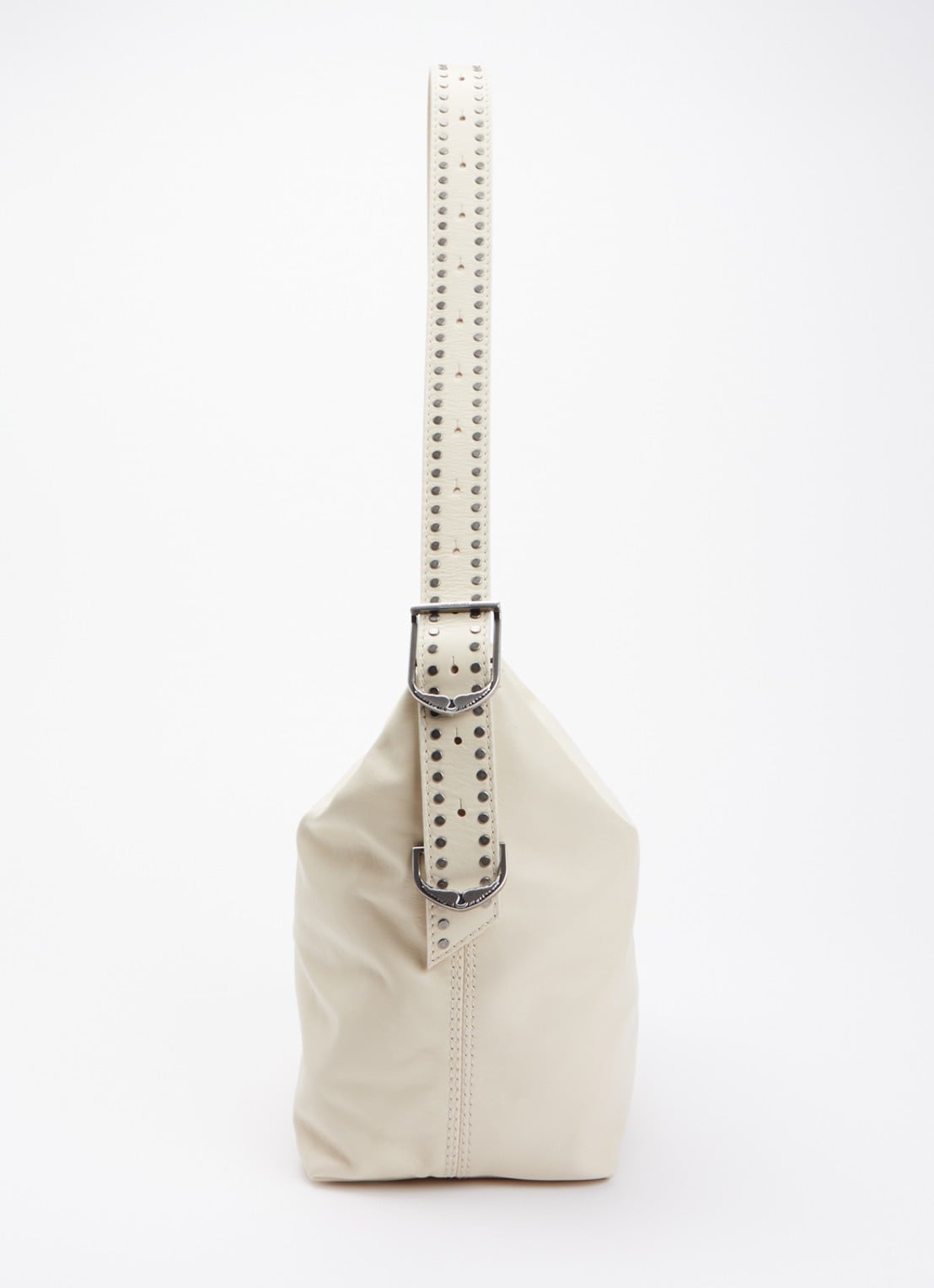 Zadig&Voltaire Jane schoudertas van leer met verstelbare schouderriem - detail 4 creme