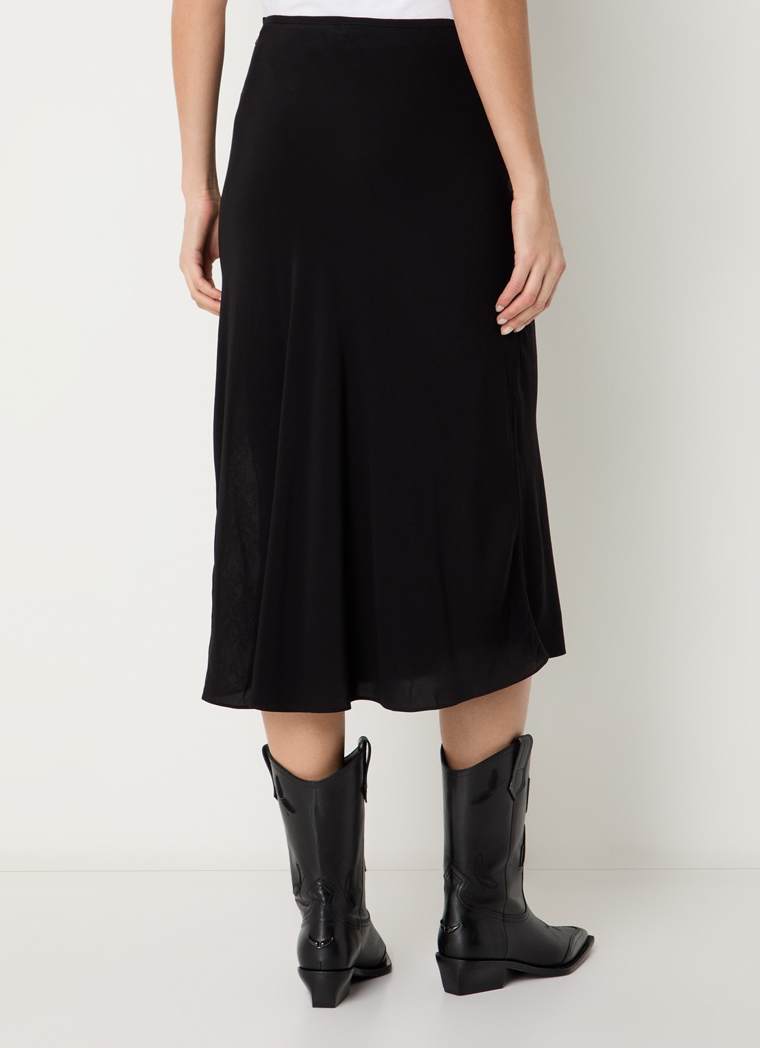 Zadig&Voltaire Jayla midi rok met details van kant - achterkant zwart