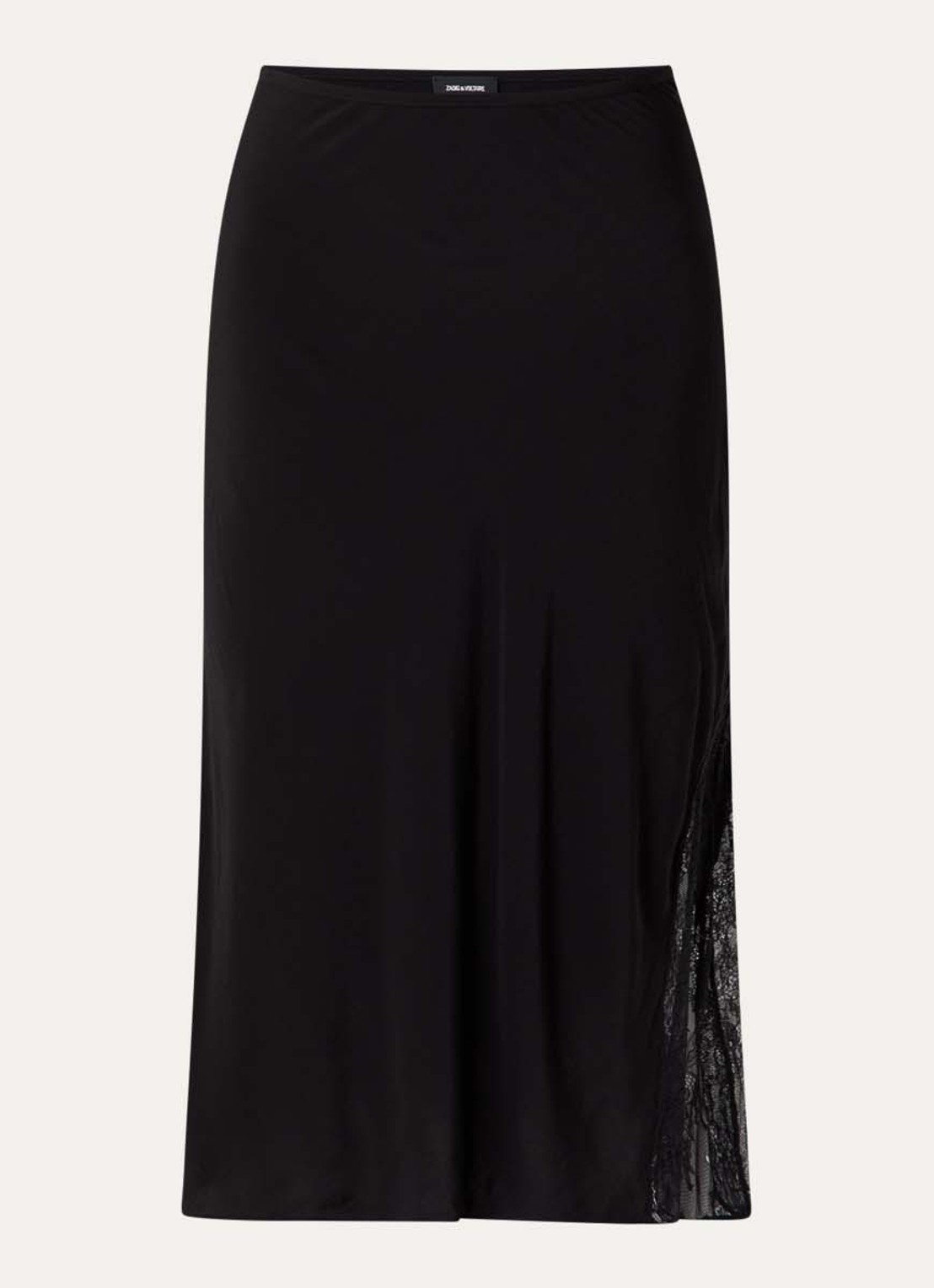 Zadig&Voltaire Jayla midi rok met details van kant - voorkant 2 zwart