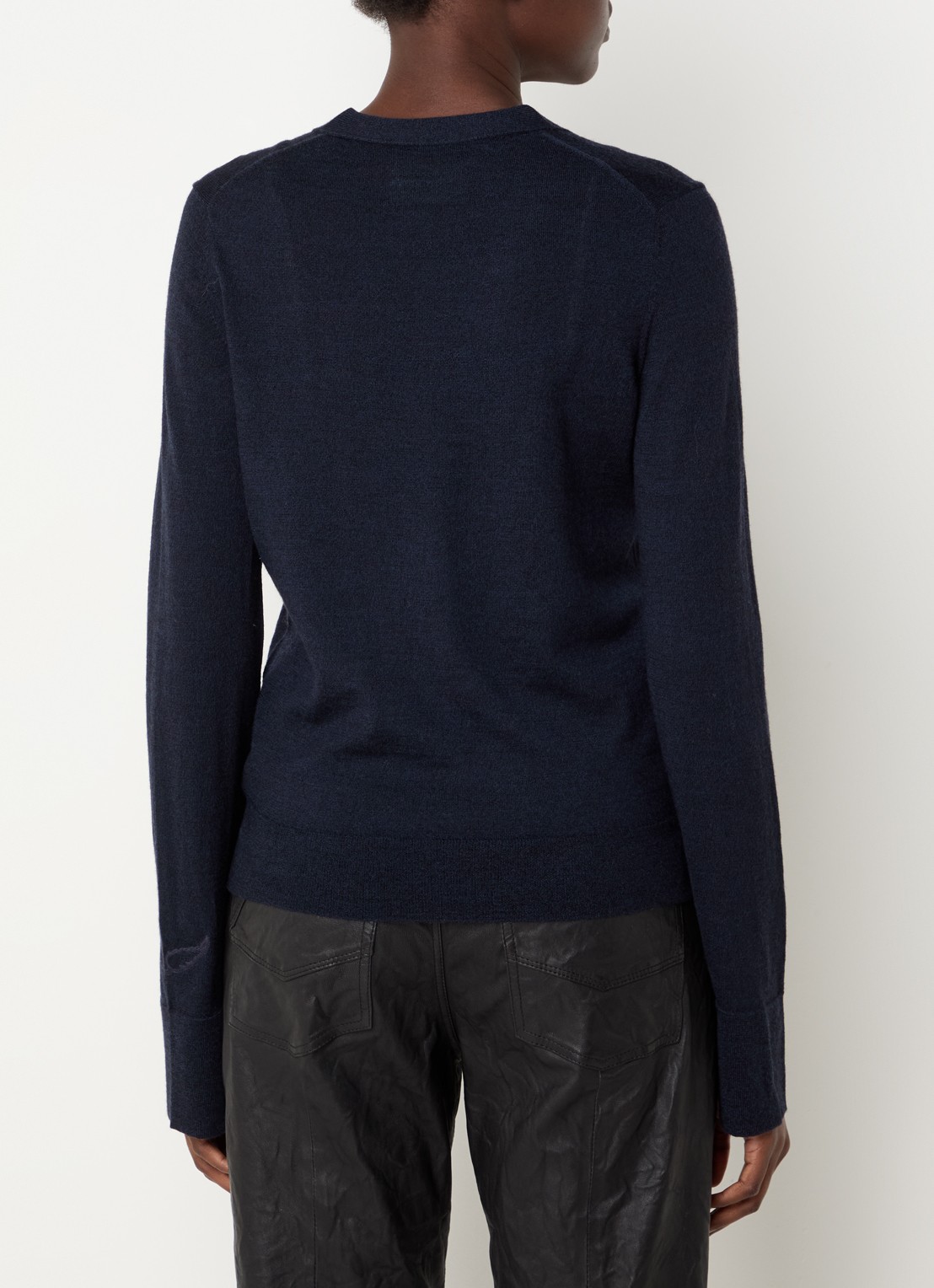 Zadig&Voltaire Jemma fijngebreid vest van merino wol - achterkant 3 donkerblauw