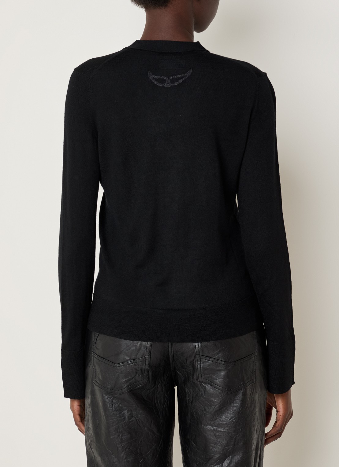 Zadig&Voltaire Jemma fijngebreid vest van merino wol - achterkant zwart