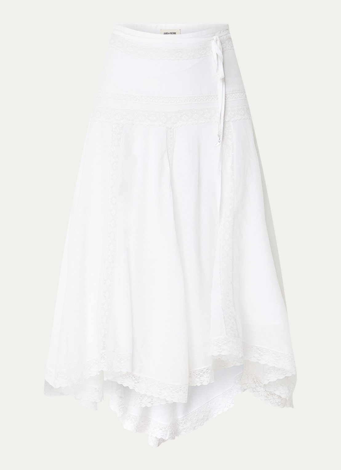 Zadig&Voltaire Jetro midi rok met broderie - voorkant wit
