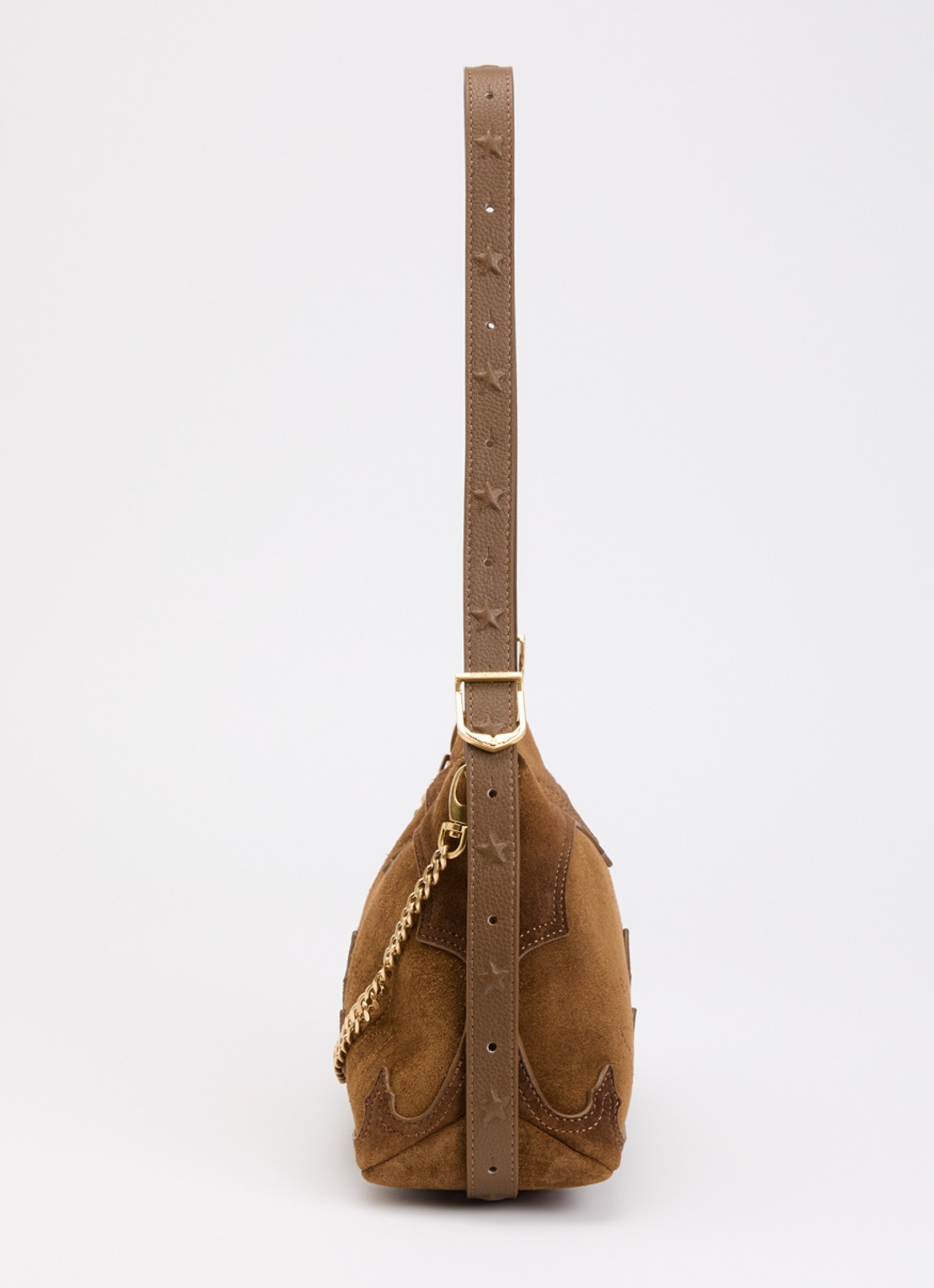 Zadig&Voltaire Jim Mini crossbodytas van suède met afneembare schouderriem - detail 3 cognac
