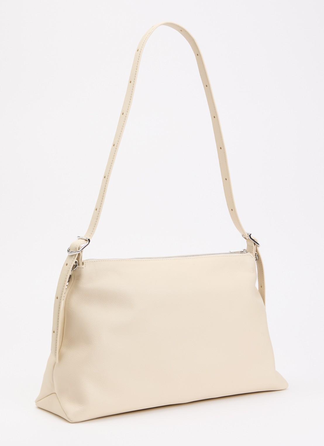 Zadig&Voltaire Jim schoudertas van leer met verstelbare schouderriem - achterkant 2 beige