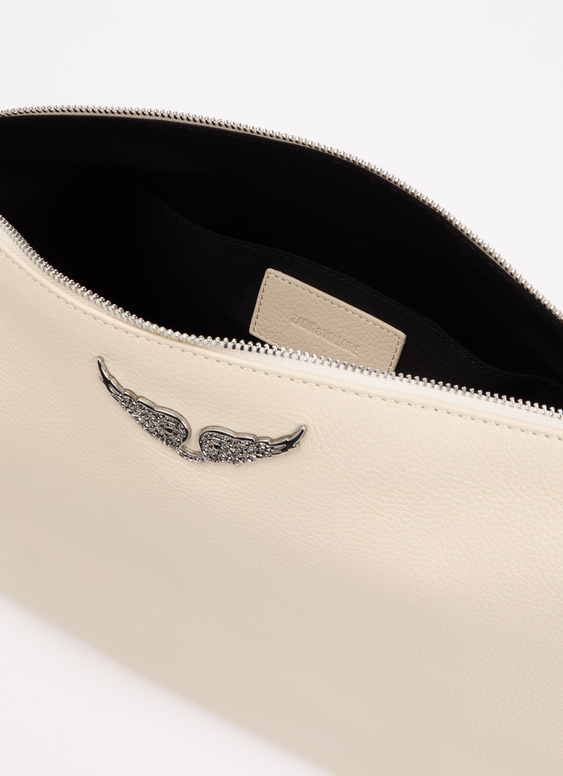 Zadig&Voltaire Jim schoudertas van leer met verstelbare schouderriem - detail 3 beige