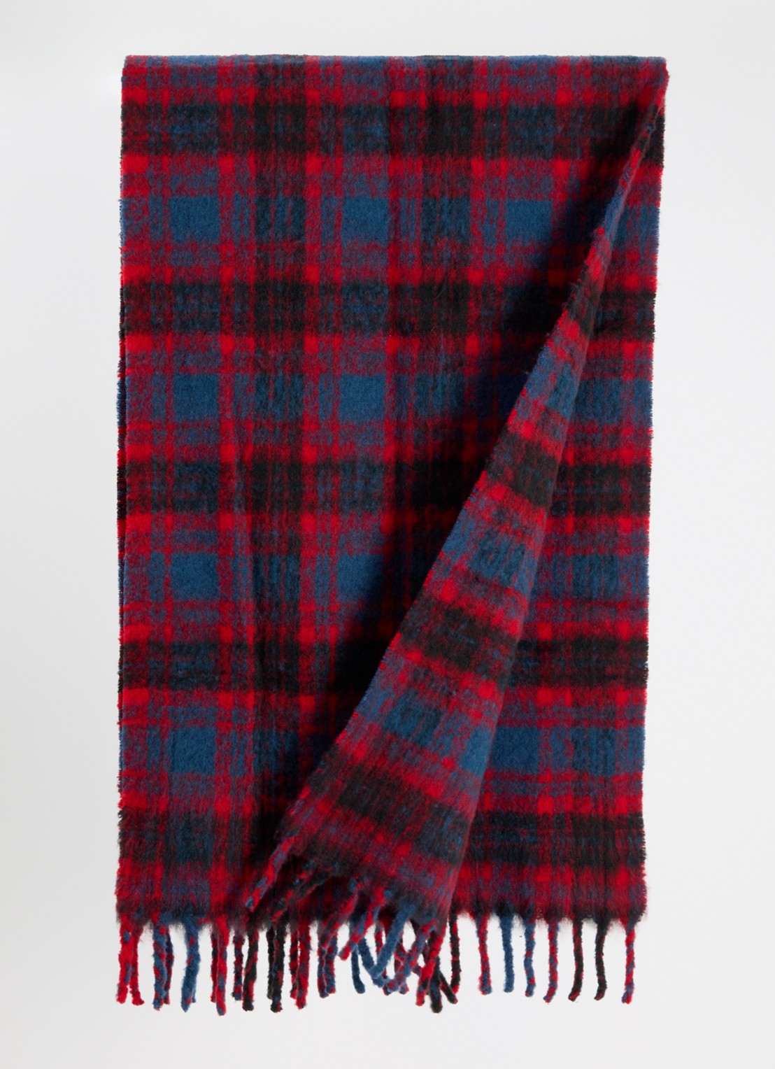 Zadig&Voltaire Joan Tartan sjaal in wolblend 190 x 56 cm  - detail blauw