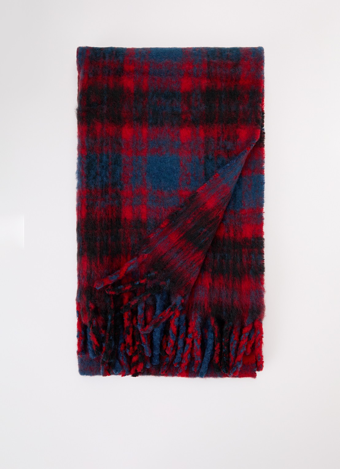 Zadig&Voltaire Joan Tartan sjaal in wolblend 190 x 56 cm  - voorkant 3 blauw