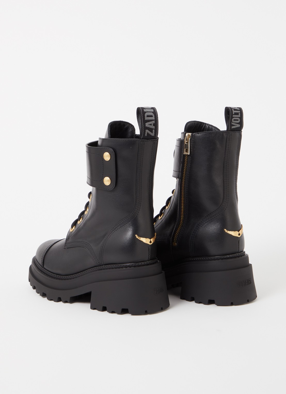 Zadig&Voltaire Joe Ride biker boot van leer - achterkant 3 zwart