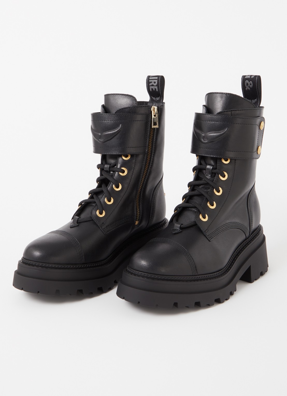 Zadig&Voltaire Joe Ride biker boot van leer - detail 4 zwart